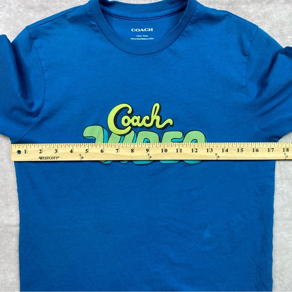 COACH T-Shirt Men's Size XS Blue Designer Video Signature Graphic Tee Shirt I42 - Picture 14 of 15